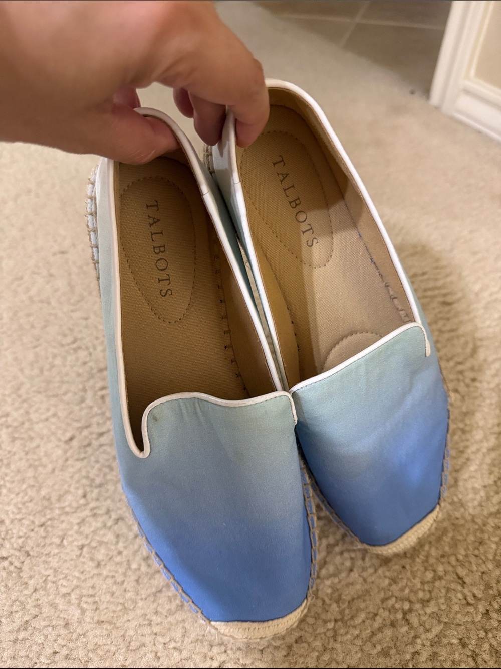 Talbots Blue Ombre Espadrille Slip-On Flats